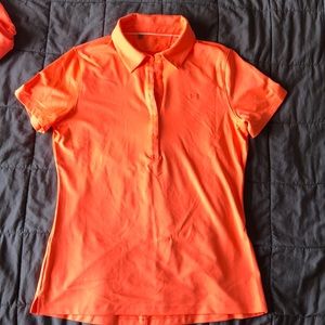 Coral Under Armour polo shirt